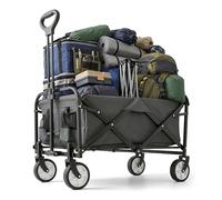 Relaxdays Chariot Pliant 100 kg, poignée télescopique, Tissu Oxford, pour Courses, Camping & Plage, Gris 89x50x72 cm