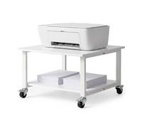 Relaxdays chariot pour imprimante à roulettes, meuble de bureau blanc, 2 niveaux, dimensions H x L x P : 32 x 50 x 50 cm