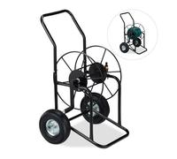 Chariot pour tuyau dévidoir de jardin 2 roues 10 kg chariot d'arrosage 80 m