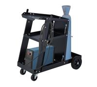 Relaxdays Chariot Soudure, 3 Niveaux, Emplacement pour Bouteille de gaz, supporte Jusqu’à 90 kg, HxLxP 69x40x71 cm, Noir
