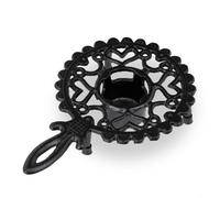 Relaxdays Chauffe-théière, cafetière, en Fonte de Fer, pour Une Bougie, Design Antique, réchaud Rustique, Noir