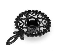 Relaxdays Chauffe-théière, cafetière, en Fonte de Fer, pour Une Bougie, Design Antique, réchaud Rustique, Noir