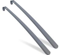 Relaxdays Chausse-Pied, Set de 2, 58 cm de Long, en métal, à accrocher, Aide pour Enfiler Les Chaussures, Gris