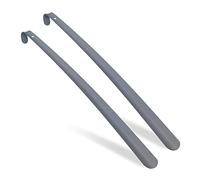 Relaxdays Chausse-Pied, Set de 2, 58 cm de Long, en métal, à accrocher, Aide pour Enfiler Les Chaussures, Gris
