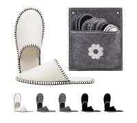 Relaxdays chaussons d'intérieur 6 paires, fleur, avec sac, multicolore