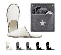 Relaxdays chaussons d'intérieur Étoile, 6 paires, avec sac, 36-45, beige