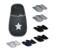 Relaxdays 6 paires de chaussons en feutre invités