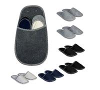 Relaxdays Chaussons invités en feutre, 6 paires
