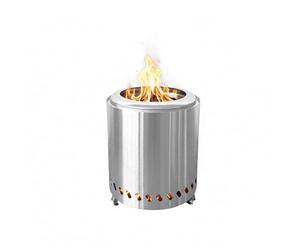 Relaxdays Cheminée de Table sans fumée en Acier Inoxydable, H 25 x D 22,5 cm, bac à Cendres, Camping, Argent