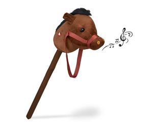 Relaxdays Cheval à bâton avec effet sonore