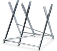 Relaxdays Chevalet de sciage, pliable, charge maximale 150 kg, acier, HLP: 80 x 81 x 83 cm, pour couper le bois, argenté