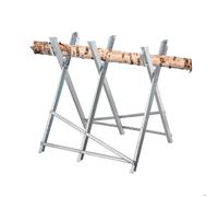 Relaxdays Chevalet de sciage, pliable, charge maximale 150 kg, acier, HLP: 80 x 80 x 82 cm, pour couper le bois, argenté