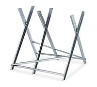 Relaxdays Chevalet de sciage, pliable, charge maximale 150 kg, acier, HLP: 80 x 81 x 83 cm, pour couper le bois, argenté