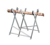 Relaxdays Chevalet de sciage, pour couper le bois, pliable, support tronçonneuse, acier, HxLxP: 80 x 80 x 85 cm, argenté