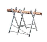 Relaxdays Chevalet de sciage, pour Couper Le Bois, Pliable, Support tronçonneuse, Acier, HxLxP: 80 x 80 x 85 cm, argenté
