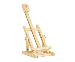 Relaxdays Chevalet de Table, réglable en Hauteur et en Angles, Petit modèle, Pliable, Support Images, 37 cm, Bois
