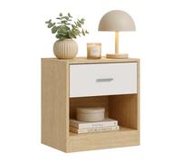 Relaxdays Table de Chevet, tiroir et Niche, HxLxP 41x39x28 cm, Blanc