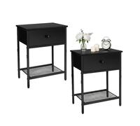 Relaxdays Chevets lot de 2 avec tiroir et tablette