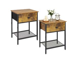 Relaxdays Chevets lot de 2 avec tiroir et tablette