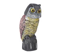 Relaxdays Chouette épouvantail, tête à hochement, statue décorative sur pieds, pour le jardin, balcon, terrasse, coloré