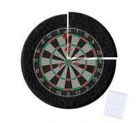 Relaxdays Cible de fléchettes 4 pièces en Feutre, Fixation Murale, Ø 60 cm, Noir, avec pastilles adhésives