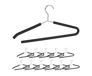 Relaxdays Cintre à Pantalons, Lot de 36, Traverse Pantalon Mousse, Costume, Cintre Ouvert antidérapant, Noir