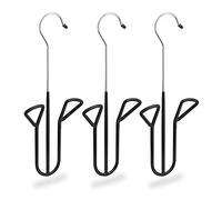 Relaxdays Cintre Chaussures, Crochet Range-Chaussures, Set de 3, revêtement antidérapant, HxlxP: 33,5 x 14 x 4 cm, Noir