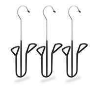 Relaxdays Cintre Chaussures, Lot de 6, Crochet Range-Chaussures, revêtement antidérapant, HxlxP: 33,5 x 14 x 4 cm, Noir
