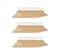 Relaxdays Cintre en bois set de 48 pantalon robe jupe chemise crochet pivotant Hxl: 22,5 x 44,5 cm, nature