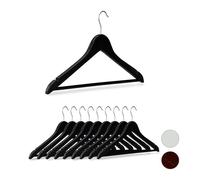 Relaxdays Cintre en bois set de 60 noir