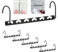 relaxdays Cintre gain de place, set de 6, noir