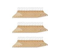 Relaxdays Cintre en bois set de 48 pantalon robe jupe chemise crochet pivotant Hxl: 22,5 x 44,5 cm, nature