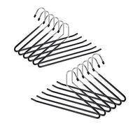 Relaxdays Cintres à Pantalon, Lot de 24, revêtement PVC, antidérapant, Peu encombrants, Porte-Pantalons, 35 cm, en métal, Noir