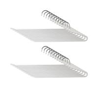 Relaxdays Cintres à Pantalons, Lot de 20, antidérapants, Gain de Place, H x L x P : 17,5 x 35 x 0,5 cm, Blancs