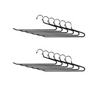 Relaxdays Cintres à Pantalons, Set de 12, antidérapants, H x L x P : 17,5 x 35 x 0,5 cm, Noir