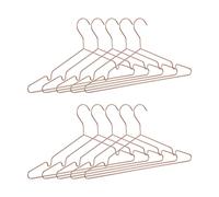 Relaxdays Cintres à vêtements en rose doré, lot de 10, pour costume pantalons chemise, encoches, en métal, cuivre