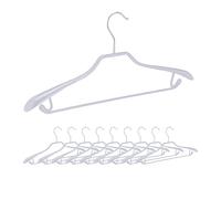 Relaxdays Cintres antidérapants, pour Costumes, Lot de 10, Support Large pour Les épaules, Traverse Pantalon, Gris Clair