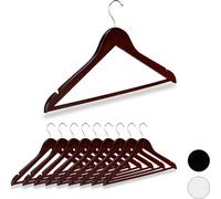 relaxdays Cintres en bois, lot de 10