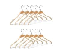 Relaxdays Cintres en Bois, Set de 50, lamelles antidérapantes, Crochet Rotatif 360°, Solide, Chemises, 42 cm, Nature
