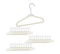 Relaxdays Cintres enfants, set 30 velours, Cintres bébé décoratif chemises antidérapant crochet rotatif, beige