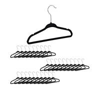 Relaxdays Cintres enfants, set 30 velours, Cintres bébé décoratif chemises antidérapant crochet rotatif, noir