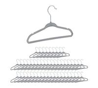 relaxdays 10026485_1009 enfants, set 50 velours, Cintres bébé décoratif chemises antidérapant crochet rotatif, gris, métal, 18 x 28 x,5 cm