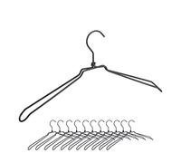 relaxdays Cintres, Jeu de 12, pour Chemises, Vestons et Blouses, Design Industriel, métal, Large de 45 cm, Noir