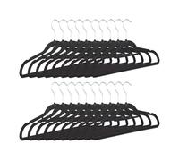 Relaxdays Cintres noirs en velours 20 antidérapant pour manteaux pantalons robes vêtements HxlxP: 22,5 x 41,5 x 0,6, noir