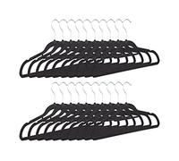 Relaxdays Cintres noirs en velours 20 antidérapant pour manteaux pantalons robes vêtements HxlxP: 22,5 x 41,5 x 0,6, noir