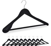 relaxdays Cintres noirs en velours, lot de 10
