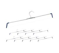 Relaxdays Cintres Pantalons, Lot de 40, antidérapants, pour Jupes, tendeurs en Spirale, Largeur 30-50 cm, argenté/Bleu