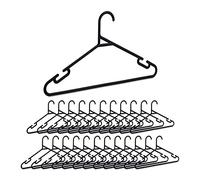 Relaxdays Cintres Set de 24, Traverse Pantalon et Encoche, Plastique recyclé, Rangement, Peu encombrant, Noir