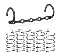 Relaxdays Cintres Set de 30 Gain de Place Crochet Organiseur penderie Cintre Magique, Vertical & Horizontal, 37 cm, Noir