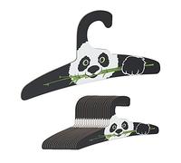 Relaxdays Cintres vêtements Enfants, 20, Design Panda, pour Votre Bout de Chou, cintres élancés, Carton, Noirs